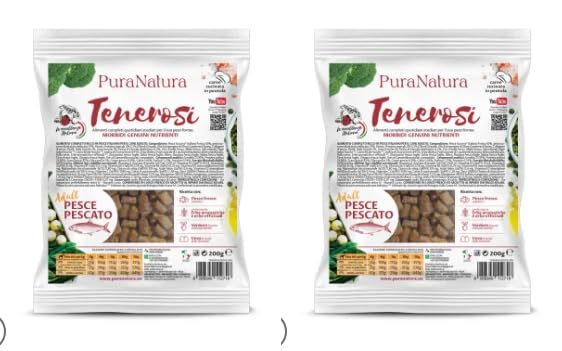 Pura Natura – snack premietti Tenerosi per cani con Pesce Pescato 200gr. Set n.2 pezzi