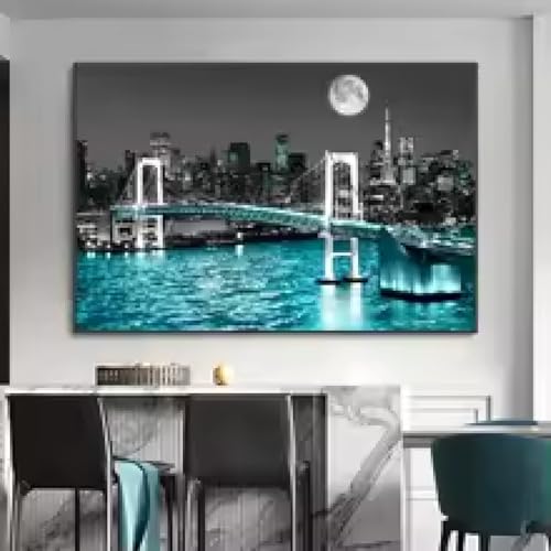 Peinture sur toile abstraite néon pour décoration de salon nordique 20x40