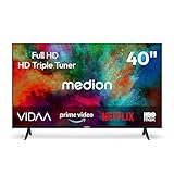 MEDION 100,3 cm (40 Zoll) Full HD Fernseher (Smart TV, HDR, VIDAA Store, HBO Max, Magenta TV, Prime Video, Disney+, DAZN, Paramount+, HbbTV, PVR, HD Triple Tuner, MD 840102)