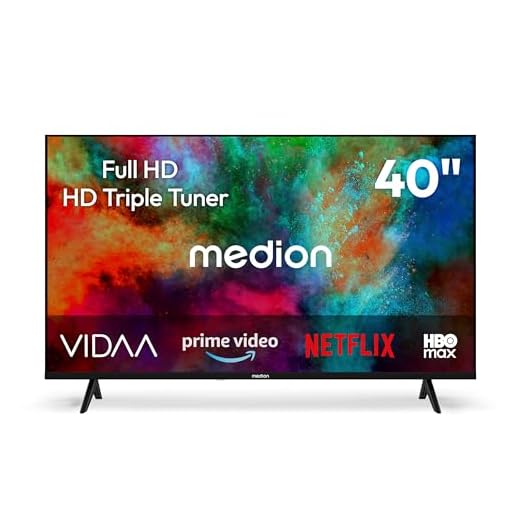 MEDION 100,3 cm (40 Zoll) Full HD Fernseher (Smart-TV, HDR, VIDAA Store, HBO Max, Magenta TV, Prime Video, Disney+, DAZN, Paramount+, HbbTV, PVR, HD Triple Tuner, MD 840102)