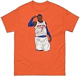 Carmelo Anthony Celebration Sketch New York Basketball T-Shirt (US, Alpha, Medium, Regular, Regular, Orange)