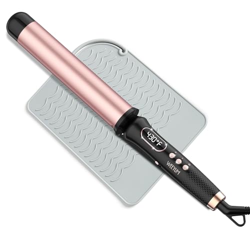 Curling Wand 1 1/2 Inch,Ceramic Long Barrel Curling Iron Wand Professional for Beach Wave,Curling Wand with No Clamp for Quick Styling.