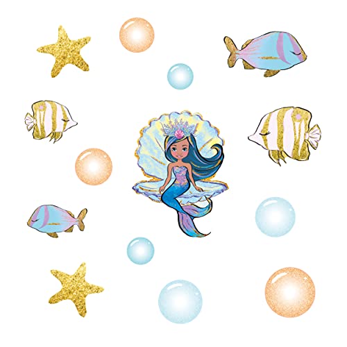 Get Sticking Decor Stickers Muraux Sirène Autocollants amovibles et repositionnables, décorations de chambre de salle de jeux pour garçons et filles Merm.5a (Moyen) Cover