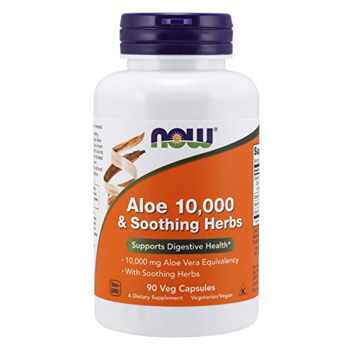 NOW Supplements, Aloe 10,000 & Soothing Herbs with 10,000 mg Aloe Vera Equivalency