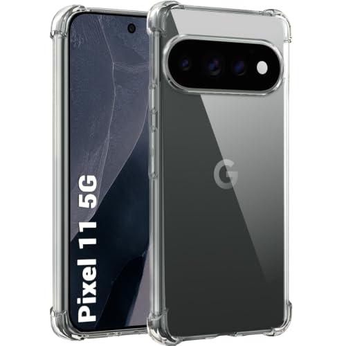 Image of TheGiftKart Crystal Clear Back Cover Case for Google Pixel 11 | 360 Degree Protection | Shock Proof Design | Transparent Hard Back Cover Case for Google Pixel 11 (PC & TPU, Transparent Bumper)