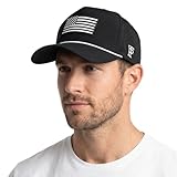 TOP-EX Performance Rope Snapback Hat Water-Resistant Beathable Baseball Cap for Men Golf Workout Gym Hat Black USA Flag Medium Large