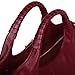 Iswee Women's Genuine Leather Handbag, Medium Satchel Shoulder Bag, Crossbody Hobo Purse with Pockets (Wine)