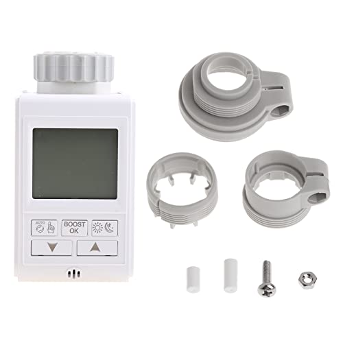 Riiichflowshop Temporizador programable TRV para radiador térmico para actuador fácil de Instalar Funciona con Pilas LCD plástico y Metal