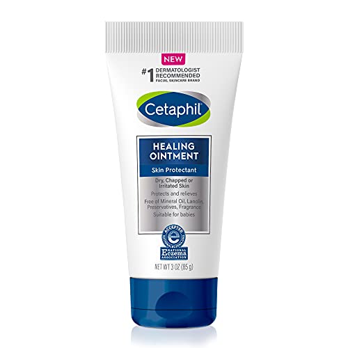 CETAPHIL Healing Ointment , 3 oz , For Dry, Chapped, Irritated Skin , Heals and Protects , Soothes Cracked Hands and Chapped Lips , Hypoallergenic , Fragrance Free , Dermatologist Recommended