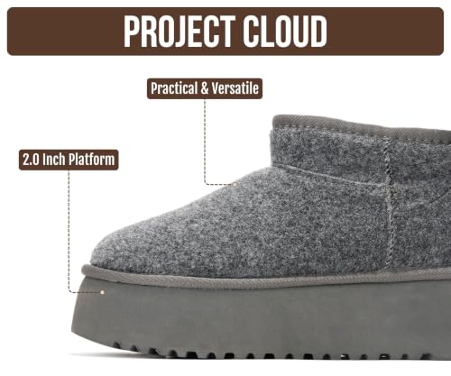 Image of Project Cloud 100% Genuine Leather Platform Ankle Boots for Women (Huggy) | Memory Foam Insole Lightweight Winter Booties - Womens Casual Footwear Fall Shoes - Fashionable Womens Boots with EVA Outsole