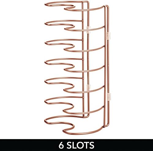 mDesign Pot and Pan Rack Metal Wire Rack for Cookware Storage Freestanding Pan Stand for Pans, Pots, Lids and Crockery Copper
