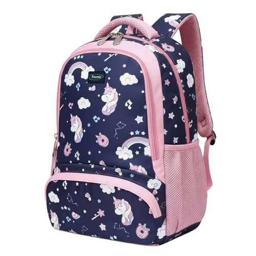 Image of Frantic Waterproof Polyester 35 L School Backpack With Pencil /Staionery Pouch School Bag Class 1 to 8 Daypack Picnic Bag For School Going Boys & Girls(RR Blue Music Unicorn B)