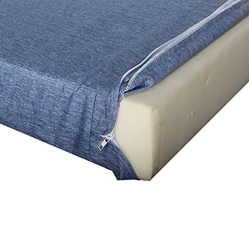 Youngseahome Patio Seat Cushion Covers,Washable Slip Covers Replacement,Waterproof Outdoor Furniture Chair Cushion Pillow Seat Cover For Couch,Garden,Sofa,Denim Blue,22"×20"×4"(4 Covers Only) #TOP6