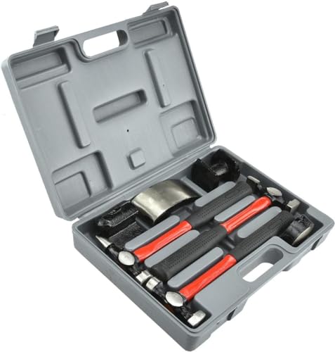 Neiko 20709A Heavy Duty Auto Body Hammer and Dolly Kit, 7 Piece, Silver - Image 2
