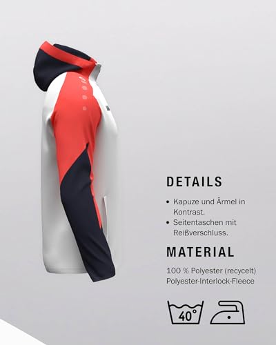 JAKO Unisex Kapuzenjacke Dynamic, weiß/coral/marine, 3XL – Ansicht 4