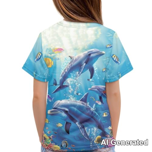 Image of Xhuibop Kids Tshirts Girls Boys 3-16 Years Summer Clothes for Teens Loose Fitting Tops
