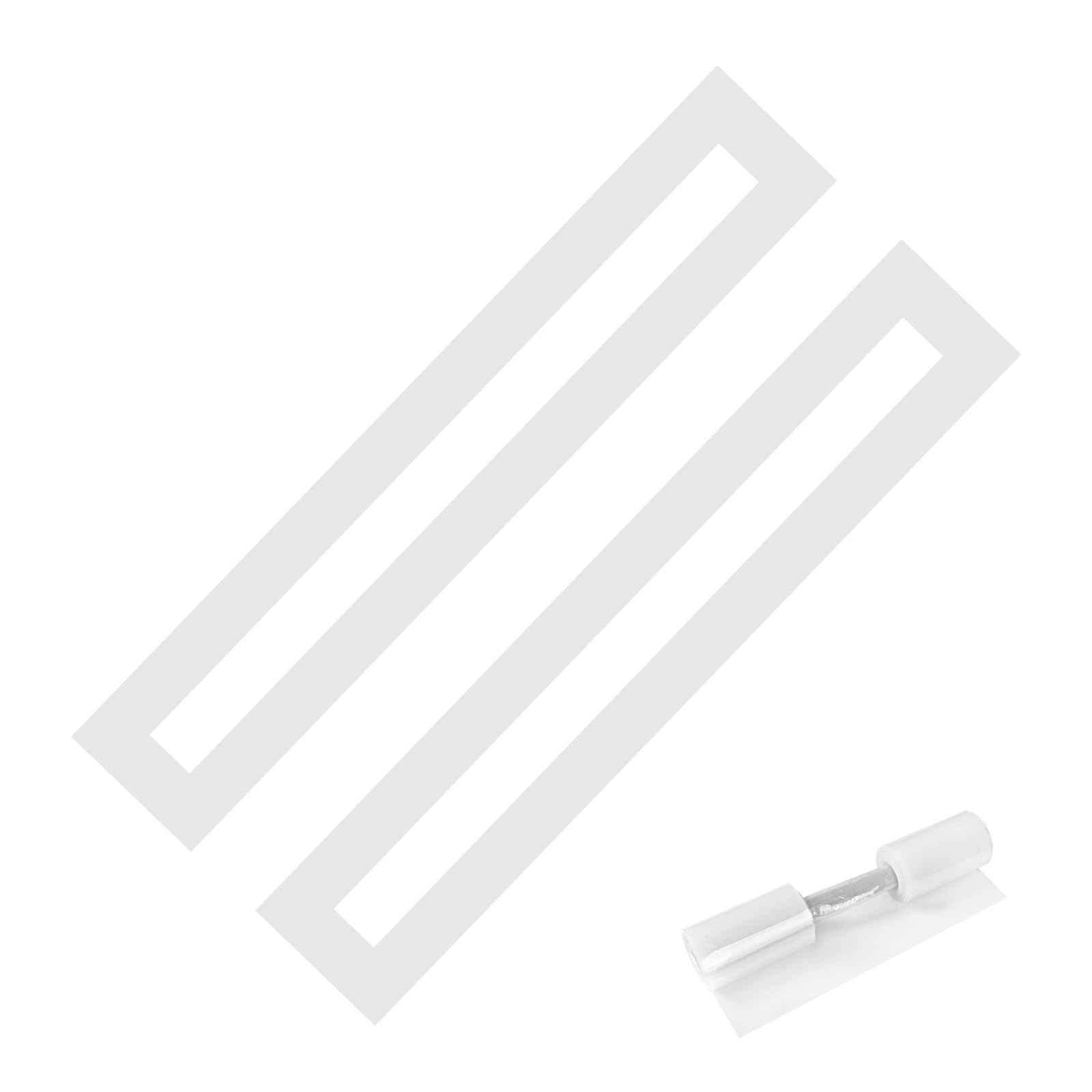 EXLECO 2 plantillas de líneas de estacionamiento 215 x 10 cm | 235 x 30 cm, plantillas de silicona plegables para líneas de estacionamiento, plantillas reutilizables, plantillas portátiles para