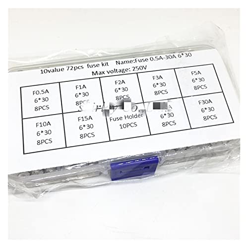 Kit de 82 fusibles en verre 6x30mm de 0.5A à 20A pour l'électricité de voiture