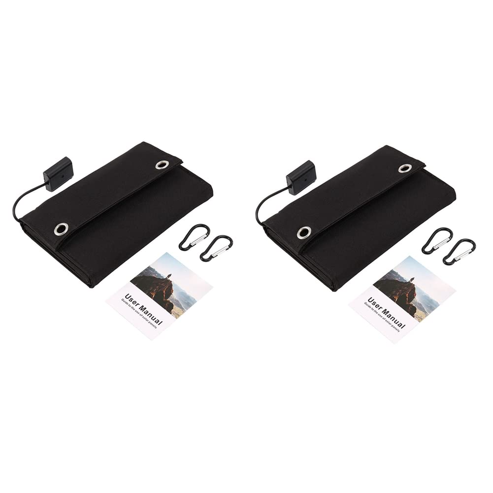2X Pannello Solare USB Pieghevole da 70 W Caricabatteria da Pannello Solare Impermeabile Pieghevole