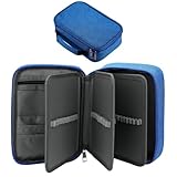 Estojo Escolar Grande Capacidade Com Elásticos Para 72 Canetas ou Lápis, Organizador Com Alça Box Jumbo, Divisórias Removíveis, Infantil Adulto Feminino Masculino (AZUL)