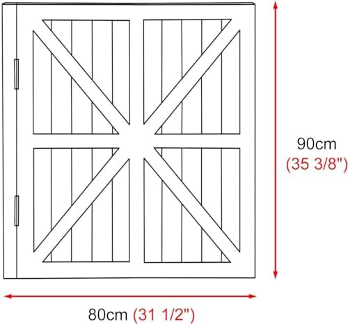 Single Panel Swing Cafe Doors - Dual Swing Solid Wood Restaurant Door with Hinges for Pub, Shop, Interior & Bathroom Entryway