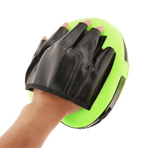 Boxing Punching MMA Mitts PU Leather Hand Target for Thai Kick Karate Green, 17x19 cm