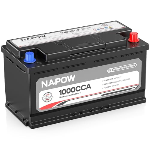 Napow 12V 70Ah Group Size 49 Sodium Ion Car Battery 1000CCA