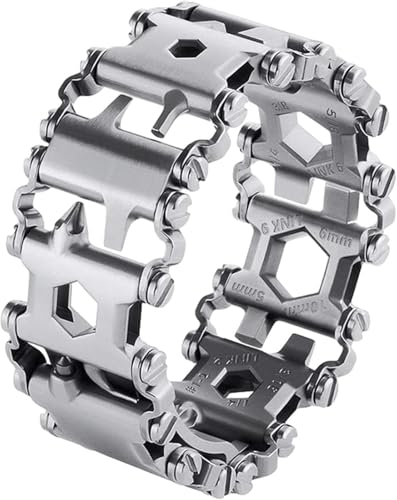 SINGEAR Stainless Tool Bracelet Compatible for LEATHERMAN TREAD, 29 in 1 Survival Hiking Camping Travel Friendly Multitools Wearable Bracelet Band Compatible with Apple Watch 44mm 45mm 46mm 49mm for Men
