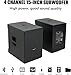 EXOTON LVP-15 15-inch Active Line Array System,4000w Professional Bluetooth PA Speaker，2 Subwoofer and 8 line Array Speakers,USB/SD Card,Remote Control,5-Band EQ(Wood Subwoofer)