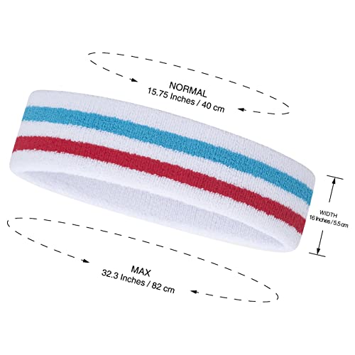 Image of ONUPGO Sweatband Set Sports Headband Wristband Set Sweatbands Terry Cloth Wristband Wrist Sweatband Headbands Moisture Wicking Sweat Absorbing Head Band