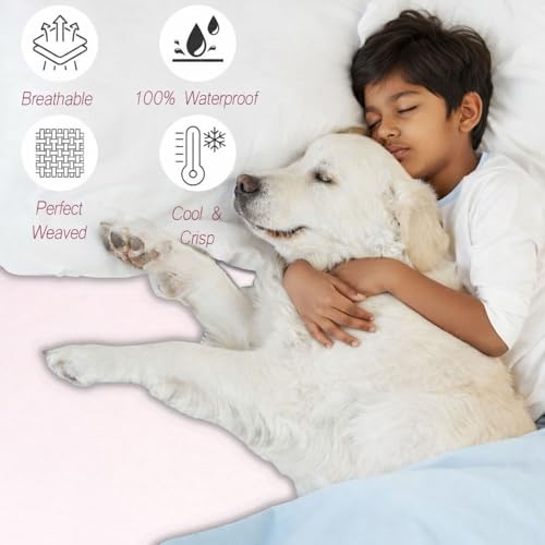 Image of The Furnishing Tree Single Size Mattress Protector 72x30 Inch | 100% Waterproof, Cotton Feel, Breathable & Hypoallergenic | Fitted Bed Cover (Fits Up to 10 inch) | 1 Year Warranty, White