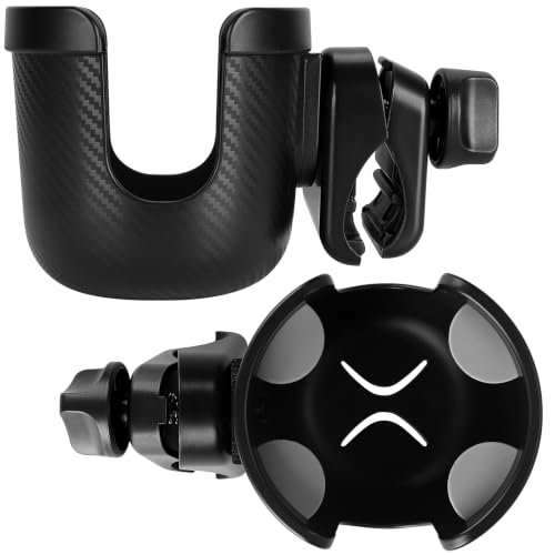 Image of Accmor Stroller Cup Holder, Drinks Holder Bike Walker Wheelchair | 360 Rotatable Attachment Accessories for Uppababy Nuna Doona Strollers Scooter