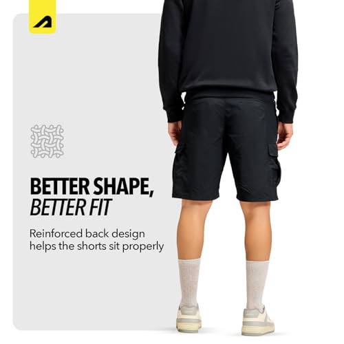 Image of Boldfit Cargo Shorts for Men with Elastic Drawstring Waist, Multi Utility Pocket Short Pant for Men Zipper Design Summer Half Pant for Man Trekking, Hiking & Street Style