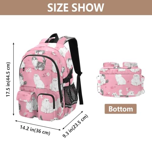 Mochila para laptop de gato Ragdoll de 17.5 pulgadas escolar y oficina 3