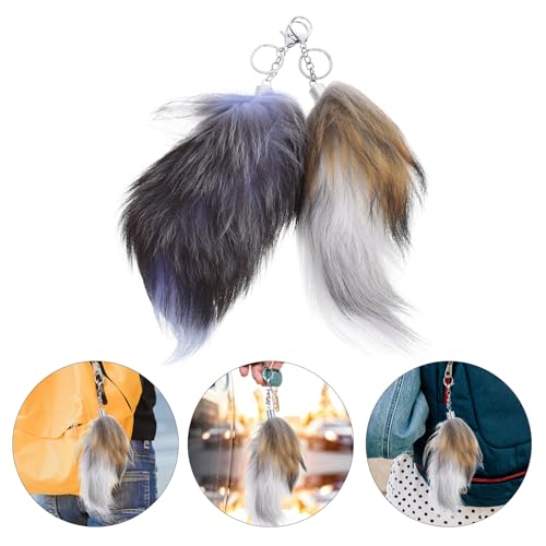 特大 ゴールデンアイランドフォックス ファーキーホルダー 狐毛皮尻尾