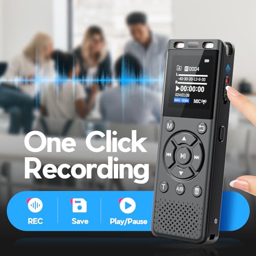 Image of Tonfarb 96GB Digital Voice Recorder with Playback,Audio Recording Device | for Lectures Meeting /Classes /Interviews,Tape Recorder with Voice Activated,Password,Noise Reduction,A-B Repeat,MP3 Player Etc