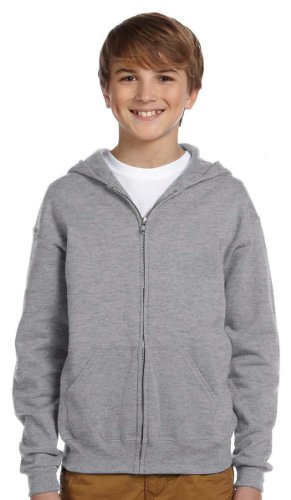 Sweat Jerzees 993B JZ 993BR YTH à capuche zippé oxford L coton polyester enfant