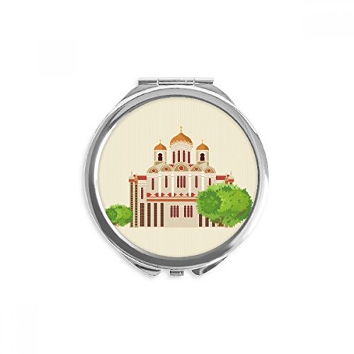 Miroir de poche russie illustration avec double réflexion pour maquillage net