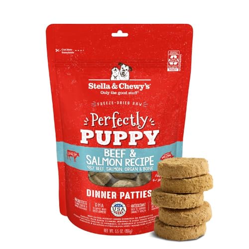 Stella & Chewy's Freeze Dried Raw Dinner Patties – Crafted for Puppies – Grain Free, Protein Rich Perfectly Puppy Beef & Salmon Recipe – 5.5 oz Bag, Pack of 1 - image 1