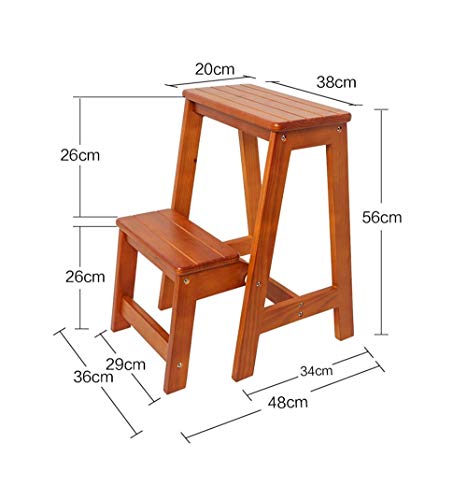 Taburete de escalera de madera con 3 pasos plegables y soporte de 150 kg para el hogar 3