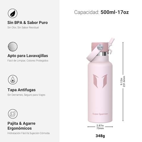 Sparrow Botella Agua Acero Inoxidable 500ml/750ml/1L/1.2L Botella Termica - Imagen 4