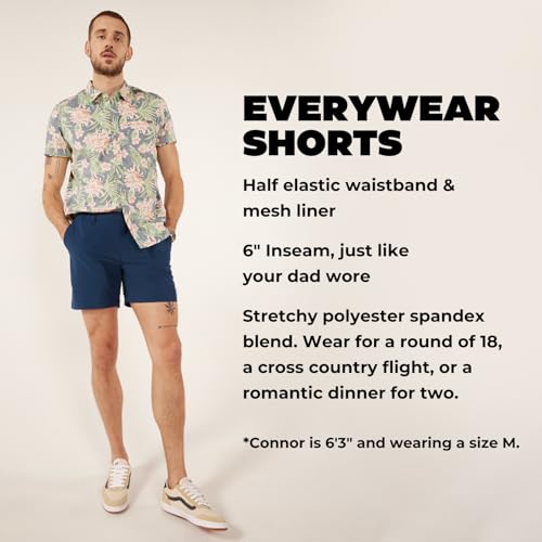 Image of Chubbies Everywear Men's Shorts - Mens Shorts Casual 6in Inseam, Elastic Waist, Water-Resistant, Zipper Pocket