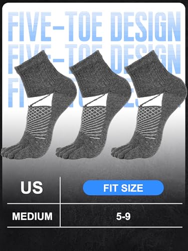Image of Fourluoo 3 /6 Pairs Women Toe Socks Cotton Breathable Ankle Five Toe Socks for Men Women Athletic Running