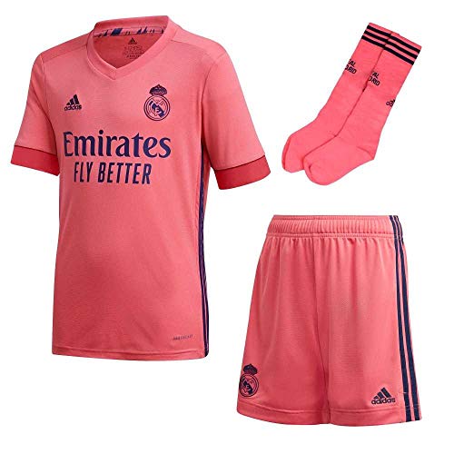 Real Madrid Temporada 2020/21 Equipación Completa Oficial, Niño, Rosa, 92 (1/2 años)