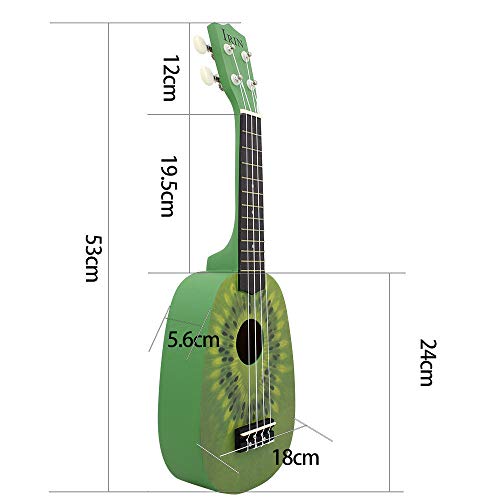 Ukulélé 21 pouces forme kiwi vert ukulélé instrument pincé - Les Beatles, Paul McCartney, John Lennon, RIngo Starr, George Harrison Ukulélé 21 pouces forme kiwi vert ukulélé instrument pincé – Image 6