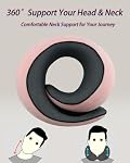 Travel Pillow Memory Foam Neck Pillow Soft Comfortable Breathable Velvet Cover Support Pillow for Traveling, Airplanes, Car, Travel Sleeping Essentials (Light Pink)