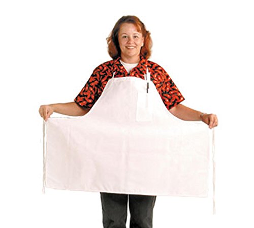 Chef Revival 600BAW Poly Cotton Extra Wide Bib Apron with Pencil Pocket, 30 by 38-Inch, White