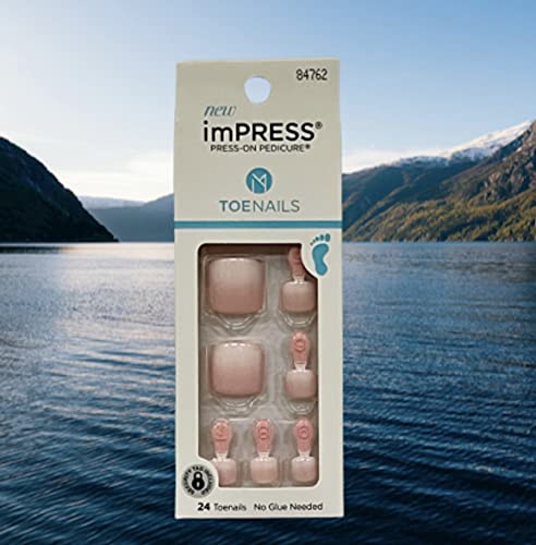 Kiss ImPress Press-On Pedicure Toe Nails IMT02X Party People (Ombre Pink) For Toes