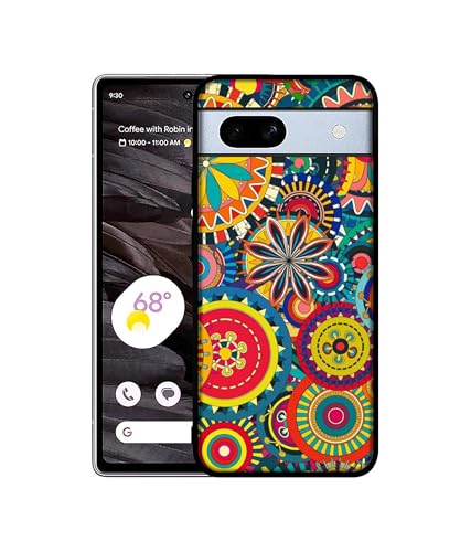 Image of Ring Pattern Print Design Premium 2D Printed Metal Back Case Cover for Google Pixel 7A 5G, Multicolor
