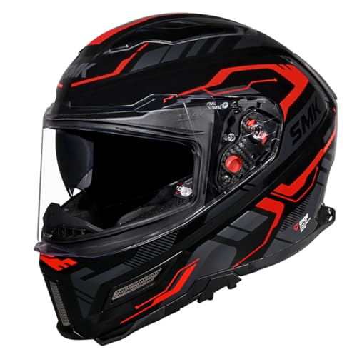 Image of SMK Agnar TEKTRON ISI, DOT and ECE 06 Certified Helmet with Dual Visor (Black GL263 - M)